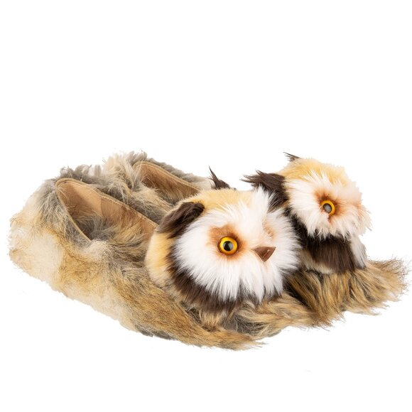Dolce & Gabbana - Owl Toy Eco Faux Fur Ballet Flats VALLY Brown 39 9 - Picture 1 of 5